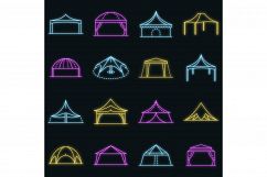 Canopy icon set vector neon Product Image 1