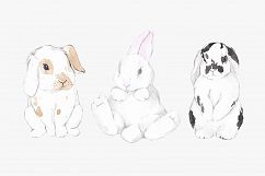 WHY SO CUTE: 10 Easter watercolor bunnies Product Image 2