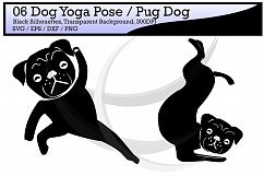 yoga silhouette svg / dog yoga pose / pug dog yoga pose / silhouette / printable clipart / vector / PNG / SVG / EPS / DXf /  Product Image 2