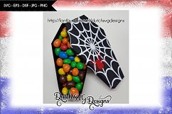 Halloween coffin cutting file with spiderweb, in SVG EPS DXF, for Cricut &amp; Silhouette, halloween svg, coffin svg, cricut svg, svg cut file Product Image 1