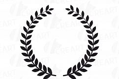 Laurel wreath clipart, Monogram frames silhouette Product Image 3