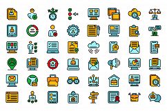 Online job search icons set vector flat Product Image 1