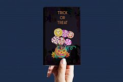 Cute Halloween monster sweets clipart set with wreath Product Image 8