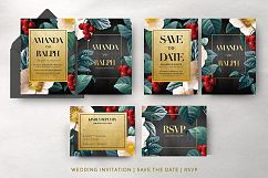 Gold &amp; Floral Wedding Invitation Suite Product Image 4