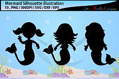 baby mermaid / Mermaid silhouette svg / water silhouette / beauty girl silhouette / mermaid vector / mermaid svg  / EPS / PNG / SVG / DXf / icon Product Image 3