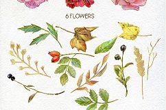 Golden Autumn clipart, Thanksgiving floral clip art Product Image 2
