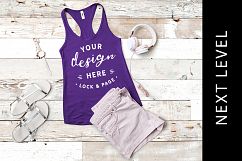 Purple Rush Tank Top Mockup Next Level 1533 Racerback Vest Product Image 1