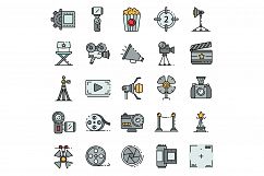 Film production icons set vector flat Product Image 1