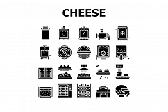 Cheese Production Collection Icons Set Vector Product Image 1