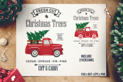 Christmas Tree Truck SVG - Red Tree Truck Sign SVG cut files Product Image 1