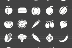166 Food &amp; Drinks General Glyph Inverted Icons Product Image 2