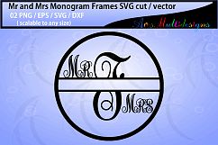 Mr and mrs monogram / mr and mrs circle monogram vector / antler monogram svg / SVG / Eps /Dxf / Png Product Image 2