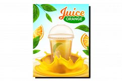 Juice Orange Cup Creative Promotion Poster Vector Product Image 1