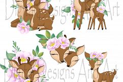 Baby and mama deer clipart Product Image 3