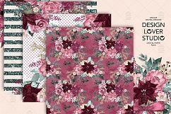 Burgundy Christmas digital paper pack I. Product Image 2