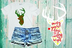 Reindeer Merry And Bright SVG Christmas 2p Product Image 1