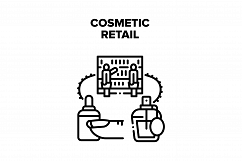 Cosmetic Retail Vector Black Illustration Product Image 1