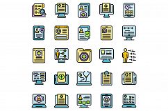 Electronic patient card icons set vector flat Product Image 1