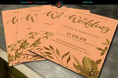 Gold and Peach Wedding Invite Template Product Image 2