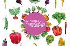 Watercolor Vegetables clip art pack, green and colorful vegetables. Healthy Food, eps png, jpg, svg, vector files included, instant download Product Image 1