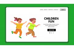 Children Fun Boy And Girl Playing Together Vector Product Image 1