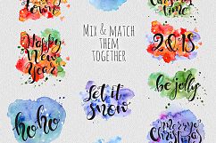 Magical Winter Bundle. Big Watercolor and lettering collection Product Image 17