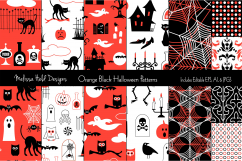 Orange &amp; Black Halloween Patterns Product Image 1