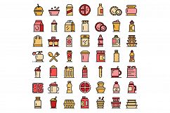 Plastic tableware icons set vector flat Product Image 1