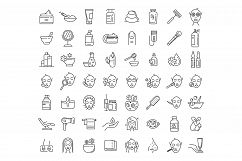 Beautician icons set, outline style Product Image 1