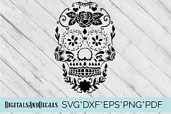 Sugar Skull Stencil SVG  Cutting File  Product Image 3