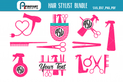 Hair Sylist SVG Cut Files Bundle - Hair Stylist Monograms Product Image 1