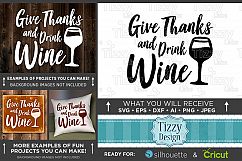 Give Thanks and Drink Wine - Thanksgiving Svg - 6020 Product Image 1