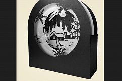 Snow Globe Winter Village shadow box card Product Image 4