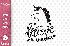 Believe In Unicorns SVG DXF, Unicorn SVG Cutting File Product Image 1