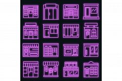 Local business icons set vector neon Product Image 1