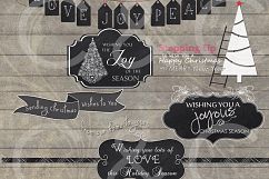 20 Chalkboard Holiday Tags- Elements/ Wordart/ Clipart Product Image 3