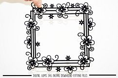 Flower frame paper cut SVG / DXF / EPS files Product Image 2