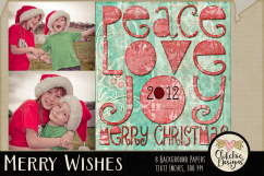Christmas Backgrounds - Merry Wishes Digital Papers Textures Product Image 7
