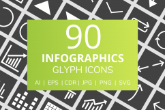 90 Infographics Glyph Inverted Icons Product Image 1