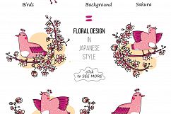 Pink Japanese Bird - Floral set Product Image 3