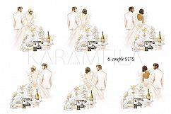 Bride and Groom Wedding Clipart Product Image 5