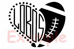 Lobos Sport Heart SVG School Spirit football 989s Product Image 3
