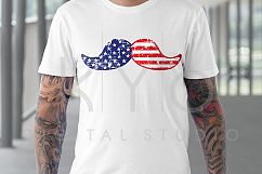 Distressed American US flag pattern Moustache SVG PNG DXF EPS files Product Image 2