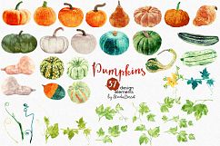 Pumpkins Watercolor Illustrations Product Image 3