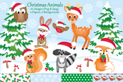 Christmas clipart,Christmas graphics &amp; illustrations,Animals Product Image 1