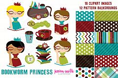 Bookworm Princess Clipart Graphics Collection Product Image 3