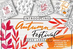 AUTUMN FESTIVAL – watercolor, doodle, lettering, brushes Product Image 1