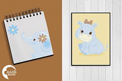 Jungle Babies in blue clipart, graphics and illustration AMB-1211 Product Image 4
