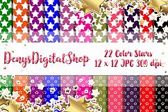 Color Stars, Digital Scrapbook Paper, Stars Patterned, Stars Product Image 7