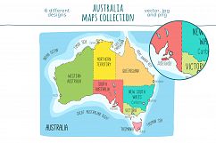 Maps of Australia. Hand drawn collection Product Image 2